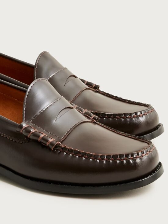 J. Crew Camden Leather Loafers in Dress Brown Style AV166 main image 5